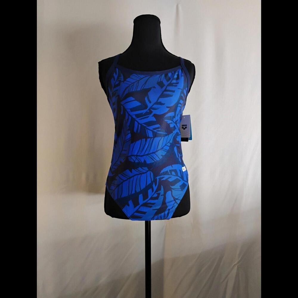 Arena Women's Tropicals Light Drop Back One Swimsuit size 36 NAVY BLUE